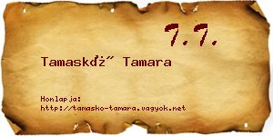 Tamaskó Tamara névjegykártya